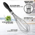 Zulay 11-Inch Stainless Steel Whisk - Balloon Whisk Kitchen Tool With Soft Silicone Handle - Thick Durable Wired Whisk Utensil For Blending, Beati...
