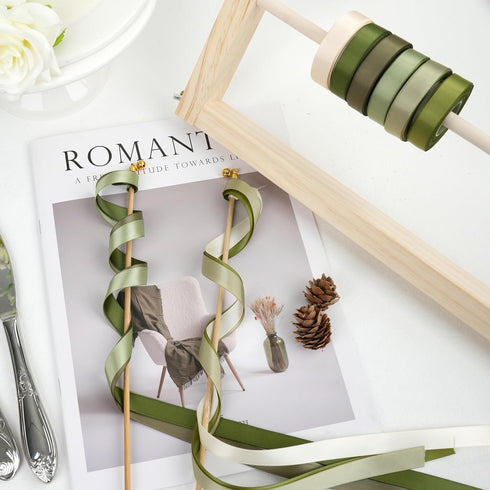 Sage Green Ribbon 1/2 Inch Moss Green Satin Ribbon 6 Rolls Sage Ribbon for Wedding Green Ribbon for Baby Shower Olive Green Ribbon for Gift Wrappi...