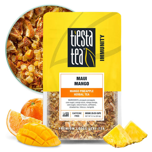 Tiesta Tea Maui Mango, Loose Leaf, Mango Pineapple Herbal Tea, Premium Non-Caffeinated Fruit Blend, Makes Hot or Iced & Brews Up to 25 Cups, 2.2 O...