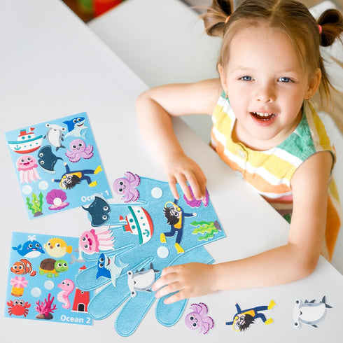 WATINC Felt Story Finger Puppets - 2Pcs DTY Storytelling Hand Puppet Felt Art Craft Education Gift, Making Storytime Glove Puppet Early Learning R...