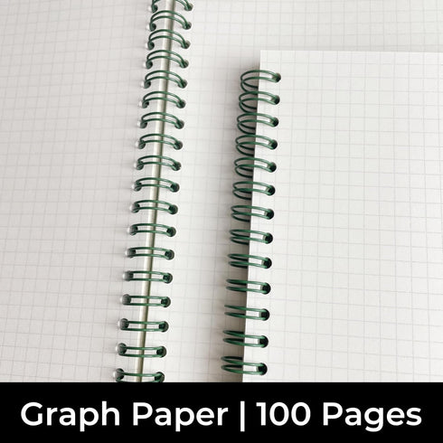 Graph Paper Spiral Notebook, 2-Pack, 200 Pages of Squared Paper, A5 Grid Journal Notebook for Writing,Drawing,Graphing in Work & School, 8,3 x 5.7...