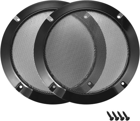 uxcell 2pcs Speaker Grill Mesh Decorative Circle Woofer Guard Protector Cover Accessories Black 6.5" Mounting Hole Distance...