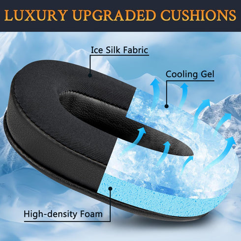 SOULWIT Cooling-Gel Earpads Replacement for BlueParrott B450/S450(450XT 450 XT) Noise Cancelling Bluetooth Headset, Ear Pads Cushions with High-De...