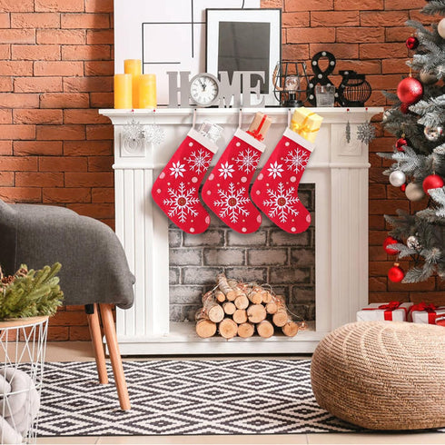Myfelicity Embroidery kit, Christmas stocking shape, red embroidered cloth, snowflake pattern, adult female crafts hobby(red)...