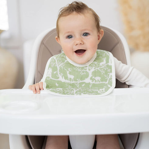 aden + anais Essentials Baby Bibs Soft & Absorbent 100% Muslin Cotton Adjustable Snap Bibs Set for Boys and Girls, 3 Pack, Harmony...