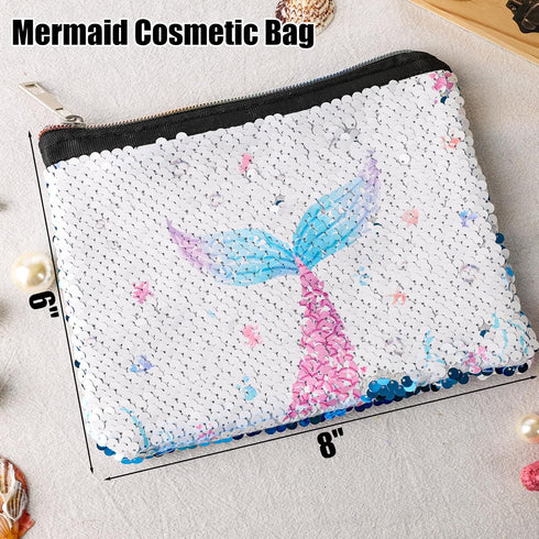 Koogel Mermaid Coin Purse, Glitter Sequin Makeup Bag Travel Makeup Organizer Zipper Bag for Women Girl Travel Birthday Gift...