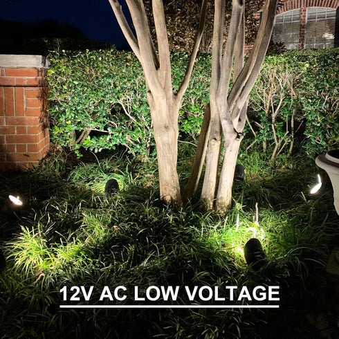 GOODSMANN Low Voltage Landscape Lights Landscape Floodlights Spotlights 3W LED 200 Lumen with Replaceable Bulb 12V AC with Metal Stake Cable Conne...