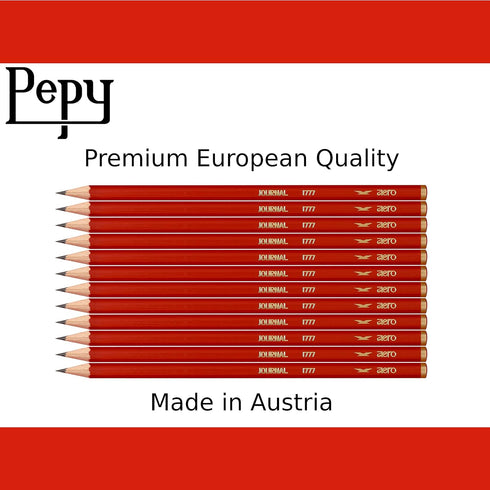 Pepy Aero Graphite Professional Drawing Pencils - Set of 12 3H Pre-Sharpened Black Lead Pencils; Perfect for Drawing, Sketching and Shading, Graph...