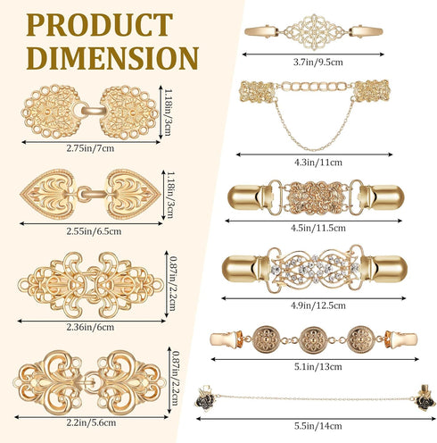 10 Pieces Retro Cardigan Clip Vintage Sweater Swirl Clip Antique Flowers Pattern Shawl Clips Sweater Collar Clip Dresses Shawl Clip Shirt Brooch C...