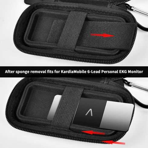Case for KardiaMobile 1L 6L Personal EKG Monitor, Storage Holder Fits for Sec Portable Heart Rate Monitor, Cardiac Mobile Heart Monitor Bag Organi...