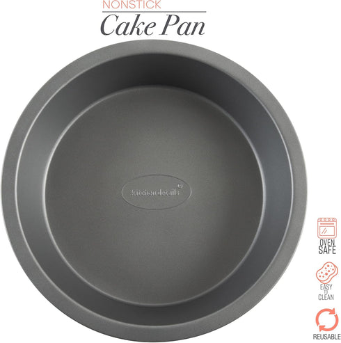 Kitchen Details 9.5 Inch Round Cake Pan | Nonstick | Creates Even Heating and Browning | Durable | Easy to Clean | Oven Safe up to 500 Degrees | K...