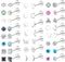 23 Pairs Hypoallergenic Titanium Earrings for Women Cute Heart CZ Flower Pearl Ball Tiny Flat Back Earrings G23 Titanium Earrings for Sensitive Ea...