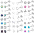 23 Pairs Hypoallergenic Titanium Earrings for Women Cute Heart CZ Flower Pearl Ball Tiny Flat Back Earrings G23 Titanium Earrings for Sensitive Ea...