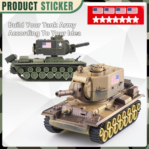 1:72 US Army Tank ? Army Men Toys Playset, includes 2pc US Tank-7 Models with 10pc Toy Soldiers, Desert Tan and Olive Drab Green, Perfect Military...