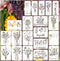 20 Flower Stencils for Painting Wildflower Reusable Stencil Large Floral Bouquet Template Paint Stencils for Painting on Wood Burning Wall Home Si...