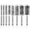 ASNOMY 8Pcs Stainless Steel Bore Brush,1/4''-1'' Inch Stainless Steel Bristles Wire Brush Bore Cleaning Brush Set for Power Drill Cleaning, Abrasi...