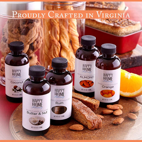 Happy Home Flavoring Natural Orange Baking Flavor Emulsion - Certified Kosher, 4 oz....