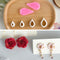 Flower Petal Clay Cutters - Flower Polymer Clay Cutters for Earrings Making, 3pcs Clay Cutters with 1pcs Petal Press Polymer Clay Mold, Clay Cutte...