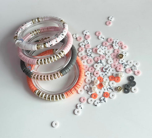 CasaTena Beads for Bracelets Making Kit 6mm Clay Beads for Jewelry Making Kit with Elastic Strings...
