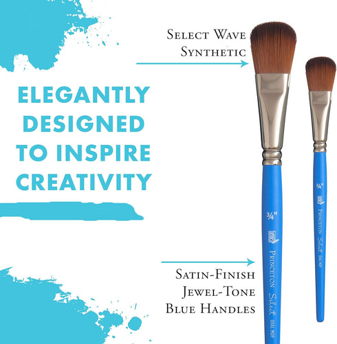 Princeton Select Artiste, Mixed-Media Brushes for Acrylic, Oil, Watercolor Series 3750 Wave Oval Mop Synthetic, Size 3/4 Inch...
