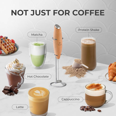Zulay Kitchen Powerful Milk Frother Wand - Ultra Fast Handheld Drink Mixer - Electric Whisk Foam Maker for Coffee, Lattes, Cappuccino, Frappe, Mat...