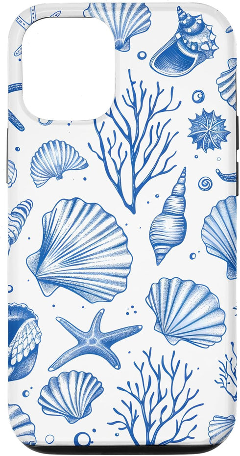 iPhone 14 Sea Shell & Blue Seashell | Coastal Summer, Starfish, Women Case...
