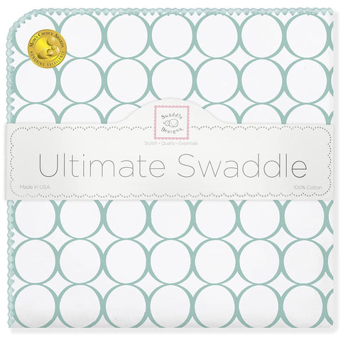 SwaddleDesigns Large Receiving Blanket, Ultimate Swaddle for Baby Boys, Girls, Softest US Cotton Flannel, Best Shower Gift, Made in USA, SeaCrysta...