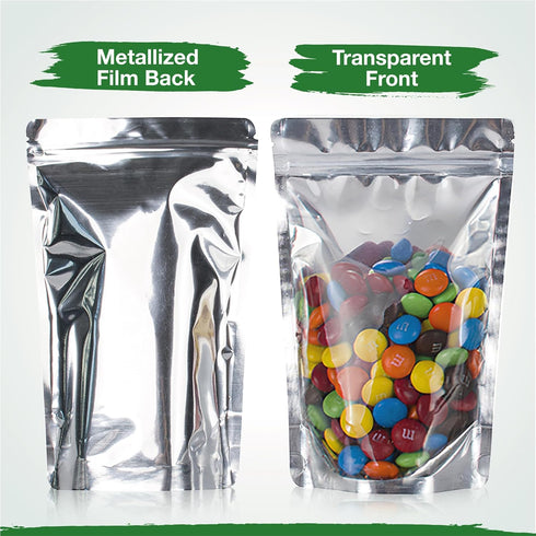 BELLE KR® 4x6 Mylar Bags for Freeze Dried Candy - Pack Of 100-7.5mil Thick - 1/2 Pint Stand Up Small Clear Mylar Bags with See Through Window for ...