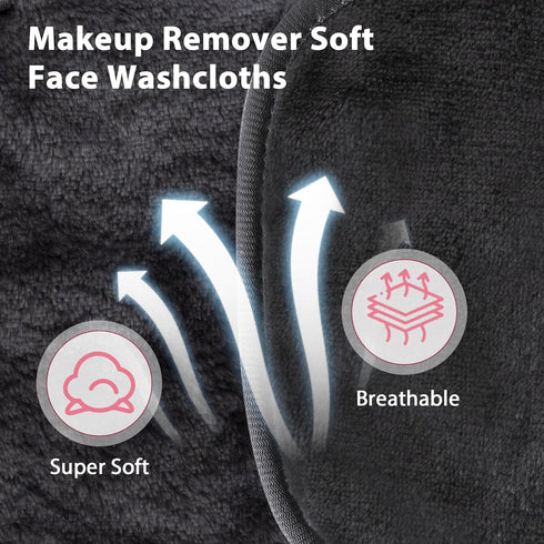 Makeup Remover Cloth, 6" x 6" Makeup Remover Towels Reusable Face Cloth for Washing Face, Makeup Remover Pads Microfiber Face Washcloth with Mesh ...