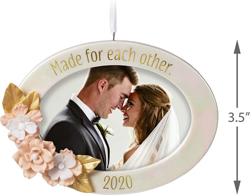 Hallmark Keepsake Christmas Ornament 2020 Year Dated Made For Each Other Wedding Porcelain Photo Frame...