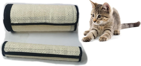 Cat Scratcher Mat Natural Sisal 2 Pack Cat Scratch Mats Sisal Thin Scratcher Mat with Velcro Protecting Furniture Sofa Chair Desk Legs 16X12 and 1...
