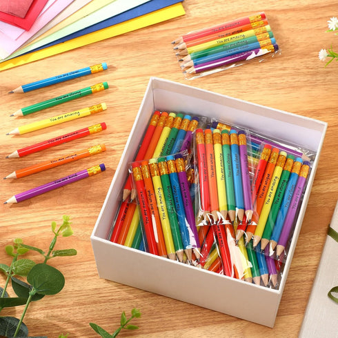 12 Pack Back to School Pencils Rainbow Inspirational Pencil for Kid Motivational Sharpened Pencil First Day of School Gifts Student Gift from Teac...