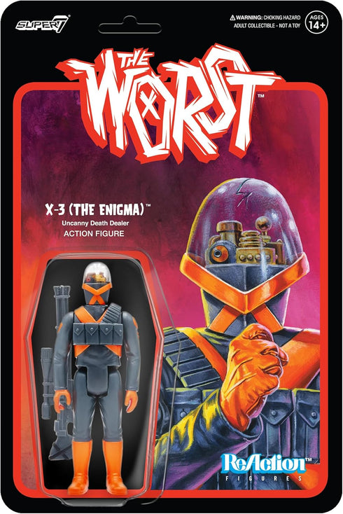 Super7 The Worst X-3 (The Enigma) - 3.75" The Worst Action Figure with Accessory Collectibles and Retro Toys...