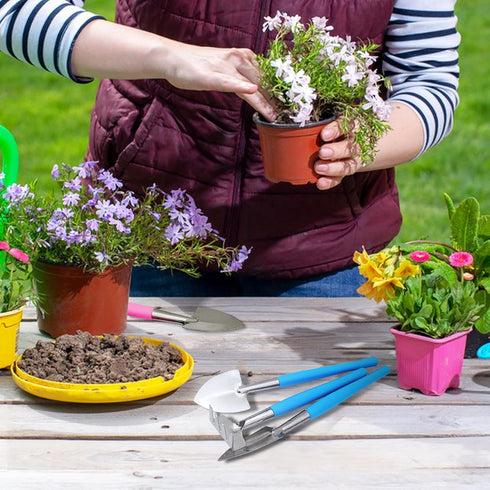 Mini Gardening Tools, 3Pcs Stainless Succulent Tools Kit Shovel Rake Trowel, 2 Colors Hand Shovel for Gardening for Indoor Small Plants, Succulent...