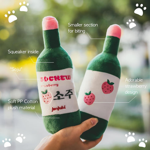 Sochew Soju Pet Toy with Squeaker (Strawberry)...