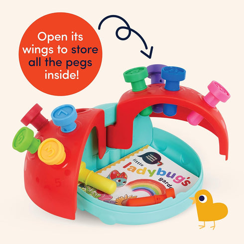 Battat Education – Fine Motor Peg Toy for Toddlers, Kids – Montessori Toy with Pegs – Educational & Developmental Toy – Learning Ladybug – 18 Mont...