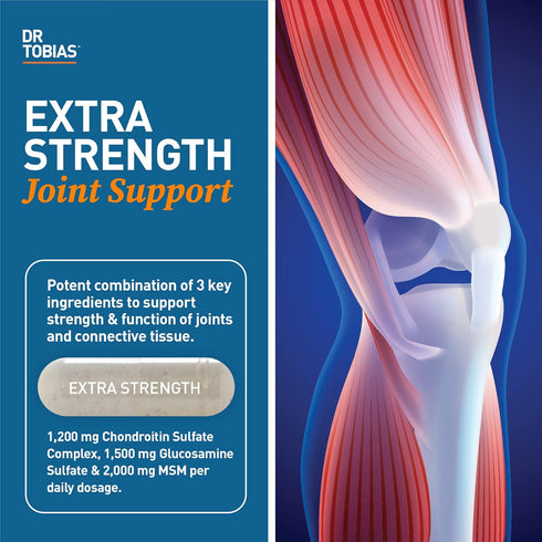 Dr. Tobias Joint Support Supplement with Glucosamine Chondroitin MSM, Supports Joint Health, Function & Flexibility, Extra Strength Joint Suppleme...