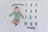 Kate & Milo Baby Monthly Milestone Blanket, Infant Milestone Markers, Newborn Photoshoot Photo Props, Baby Girl or Baby Boy Gift, Large Blanket...