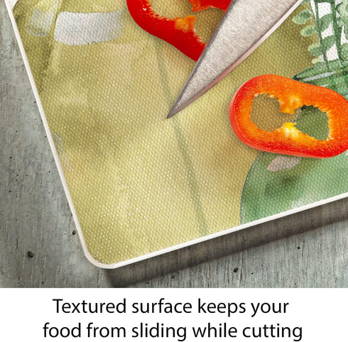 CounterArt Greenery Decorative 3mm Heat Tolerant Tempered Glass Cutting Board 10” x 8” Manufactured in the USA Dishwasher Safe...