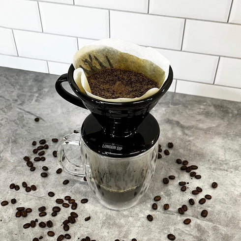 Ceramic Coffee Dripper Pour Over Ceramic Coffee Maker, Coffee Slow Brewing Accessories for Home, 1-4 Cup, Black...