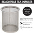 Primula Half Moon Teapot with Removable Infuser, Glass Tea Maker with Reusable Fine Mesh Stainless Steel Filter, Dishwasher Safe, 40-Ounce, Black...
