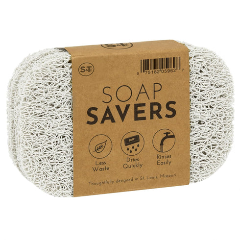 S&T INC. Bar Soap Holder for Kitchen, Bathroom, and Soap Dish, 4 Pack, White, 2.9 inches by 4.4 inches...