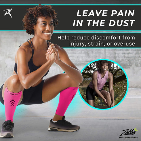 Rymora Leg Compression Sleeve, Calf Support Sleeves Legs Pain Relief for Men and Women, Comfortable and Secure Footless Socks for Fitness, Running...