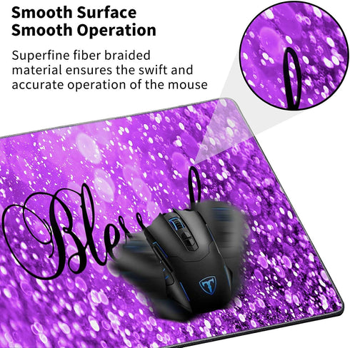 Desk Pad, Gaming Mouse Pad Extended Mouse Mat with Stitched Edge, AUOX Large Mousepad XL 31.5" x 11.8" Non-Slip Rubber Base Keyboard Pad for Lapto...