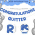Fulmoon Pre Strung Congratulations Quitter Glitter Banner Funny Retirement Banner Retirement Party Decorations Retirement Party Supplies Garland f...
