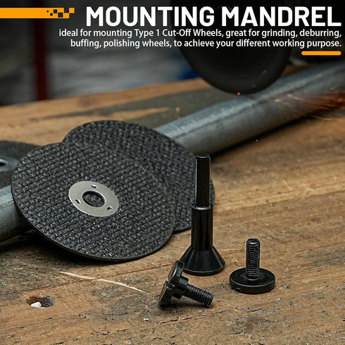 Cut-Off Wheel Mounting Mandrel Holder 3/8" & 1/4" Arbor Hole with 1/4" Shaft Stem for Die Grinder Accessories Drill Rotary Tool(1Pack)...