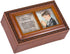 Cottage Garden First Communion God Beside You Woodgrain Rope Trim Petite Music Box Plays Handel's Hallelujah...