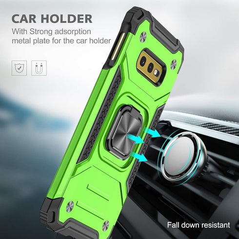 YmhxcY Galaxy S10E Case Samsung S10E Case with HD Screen Protector, Armor Grade Cases with Rotating Holder Kickstand Non-Slip Hybrid Rugged Phone ...