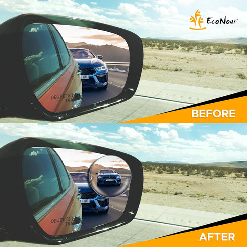 EcoNour Car Blind Spot Mirror for Car Side Mirror (2 Pack) - Convex Rear View Blind Spot Mirrors, 2" Round HD Car Side Mirror Blindspot, Wide Angl...