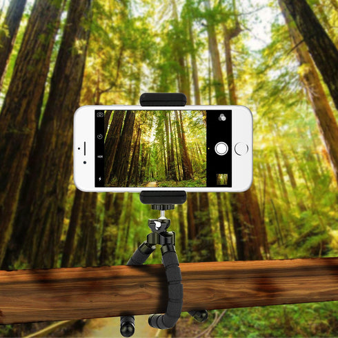 Ubeesize Flexible Mini Phone Tripod, Portable and Adjustable Camera Stand Holder with Wireless Remote and Universal Clip, Compatible with Cellphon...